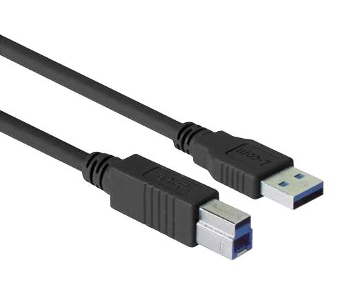 L-Com Cau3Zab-2M Usb Cable, 3.0 A Plug-B Plug, 6.6'