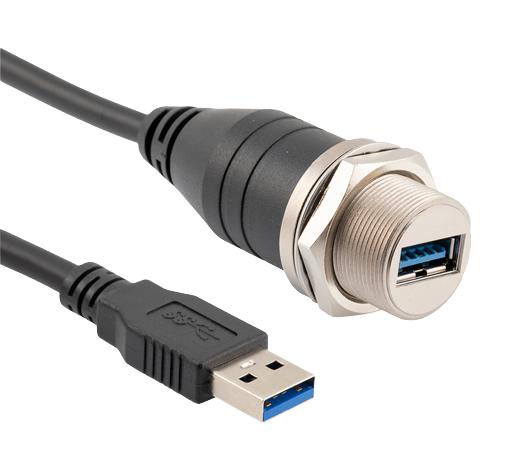 L-Com U3A00021-1M Usb Cable, 3.0 A Plug-A Rcpt, 3.3'