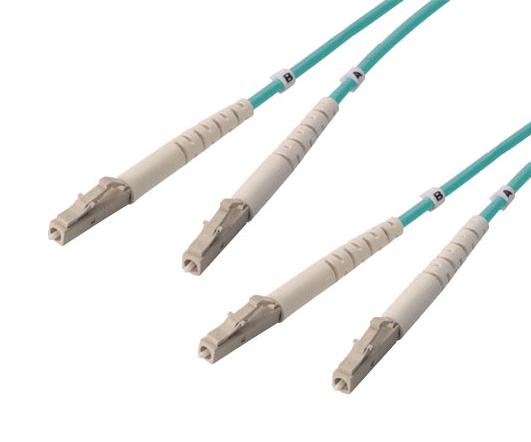 L-Com Fodzlc-Om4-1 Fo Cable, Lc-Lc Duplex, Om4, 3.3'