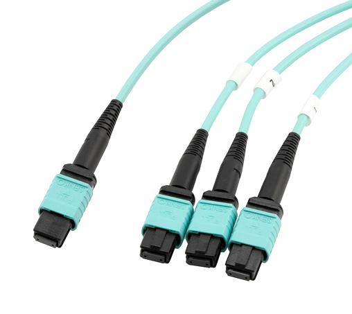 L-Com Mpf24-Mpf308Om4R-5 Fo Cable, Mpo-Mpo Jack, 5M