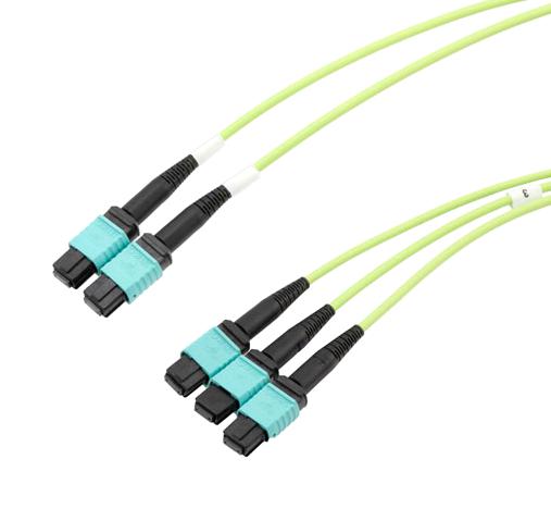 L-Com Mpf308-Mpf212Om5R-5 Fo Cable, 3X Mpo-2X Mpo Jack, Mm, 5M