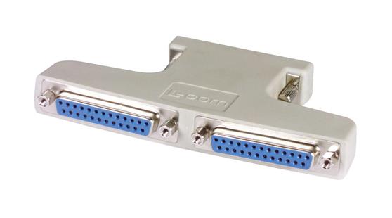 L-Com Adpt-Db25Y D Sub Adapter, Plug/rcpt, 25Pos