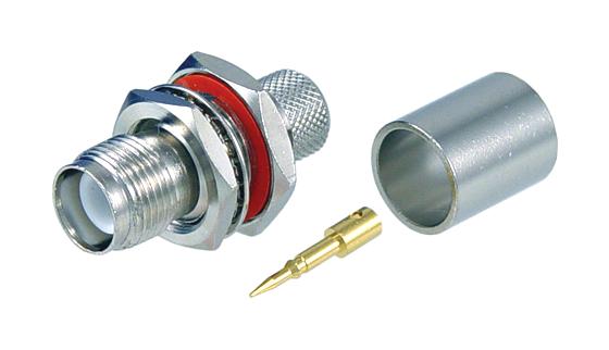 L-Com Artj-3400 Rf Coax Connector, Tnc Rp Bulkhead Jack