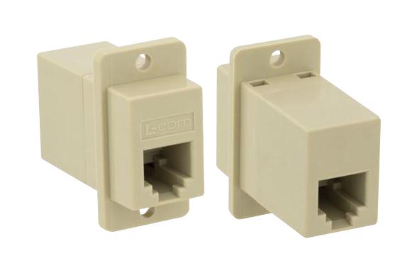 L-Com Ecf5044S-Iv Coupler, Rj11 Jack-Jack, 6P4C, Panel