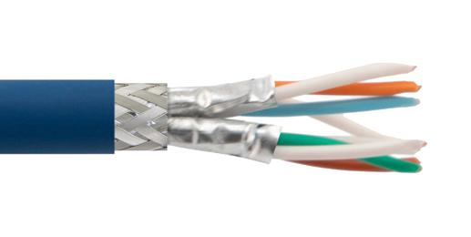 L-Com Tsfzc7-Blu-100F Network Cable, Cat7, 26Awg, 30V, 100'