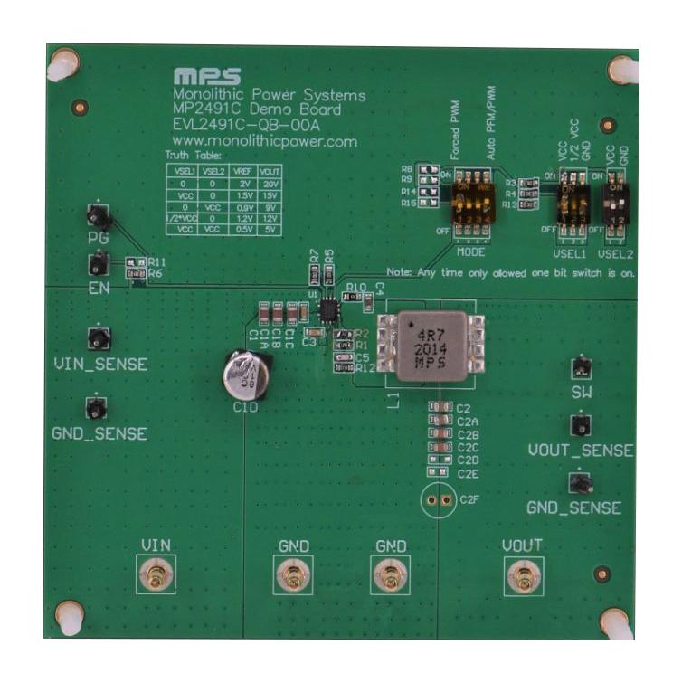 Monolithic Power Systems (Mps) Evl2491C-Qb-00A Evaluation Board, Dc/dc Buck Converter