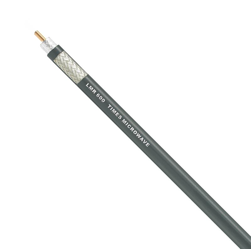 Times Microwave Lmr-600 Coaxial Cable, 50 Ohm, Black, Pe