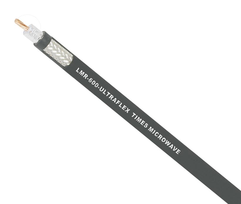 Times Microwave Lmr-600-Ultraflex Coaxial Cable, 50 Ohm, Black, Pvc