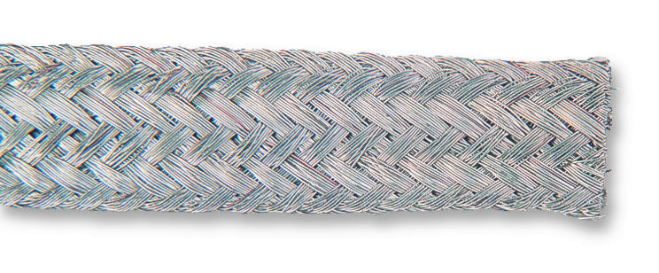 Multicomp Pro 16X8X0.1530A Sleeving, Braid, Silver, 25M, 30A