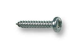 TR Fastenings N61.000 Prstabz100- Screw, Pozi Pan, Steel, Bzp, #6X1, Pk100