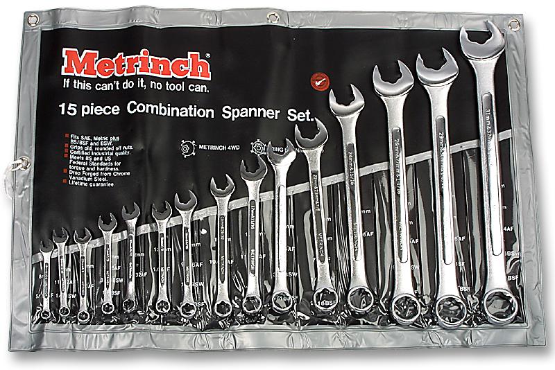 Metrinch Met-0135 Spanner Set, Metrinch, 15Pc