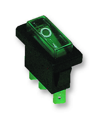 Arcolectric (Bulgin) C5503Alngb Rocker Switch, Spst, Illum Green