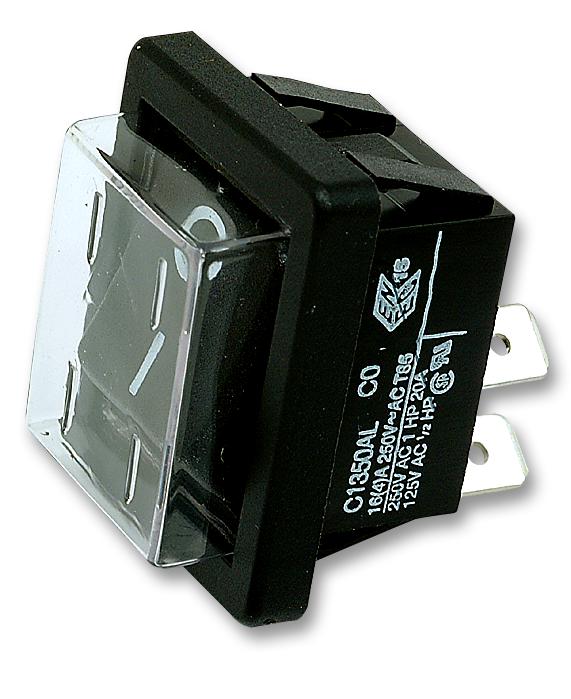 Arcolectric (Bulgin) C1350Algae Rocker Switch, Dpst, I/o