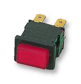 Arcolectric (Bulgin) H8353Abblk/red Switch, Dpst, Red Illum