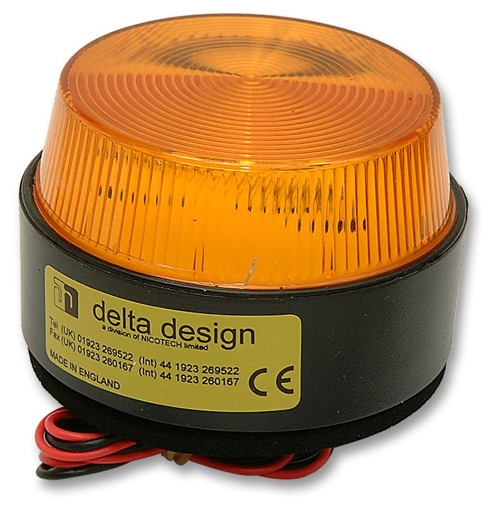 Delta Design Lp1X24/1Amber Beacon, Xenon, Lp. 24V, 1W, Amber