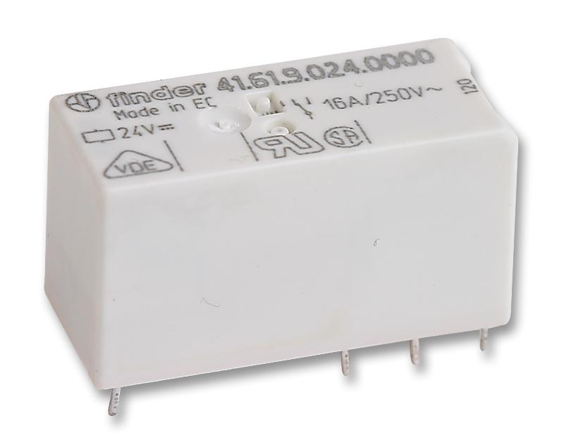 Finder Relays Relays 41.61.9.024.0010 Relay, Spdt, 250Vac, 16A