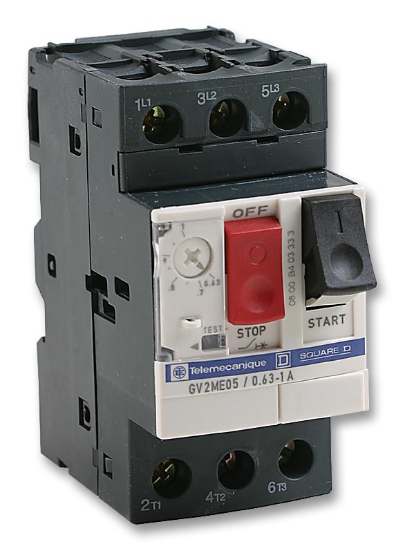 Schneider Electric Gv2Me06 Circuit Breaker, 3 Pole, 1A To 1.6A