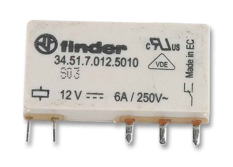 Finder Relays Relays 34.51.7.012.5010 Relay, Spdt, 250Vac, 6A