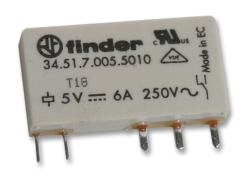 Finder Relays Relays 34.51.7.005.5010 Relay, Spdt, 250Vac, 6A