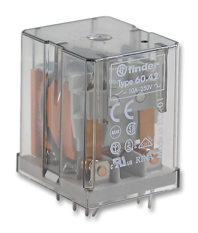 Finder Relays Relays 60.42.8.230.0000 Relay, Dpdt, 250Vac, 10A