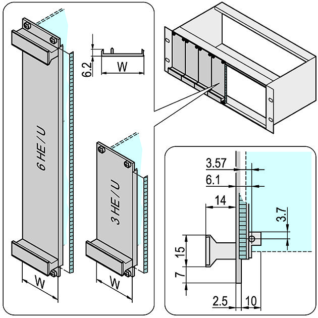 NVent Schroff 20848-485 Module, Plug-In, Shielded, 3U, 4Hp