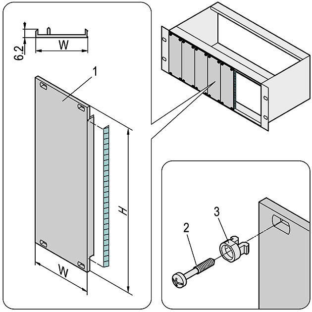 NVent Schroff 20848-407 Panel, Alu, Shielded, 3U, 7Hp, Pk5