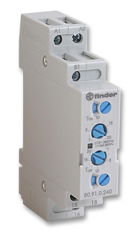 Finder Relays Relays 80.91.0.240.0000 Time Delay Relay, Spdt, 16A, 250V