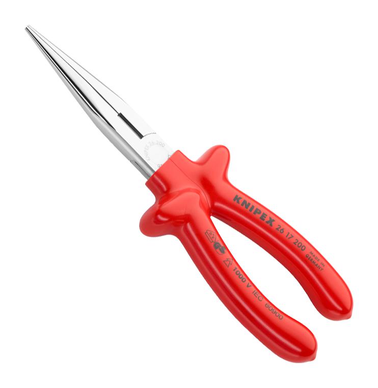 Knipex 26 17 200 Plier, Long Snipe Nose, Side Cut, 200mm