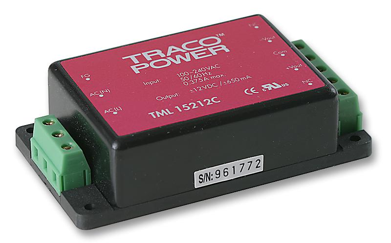 TRACO Power Tml 20212C Psu, Ac/dc, 0.8A, 20W, Module