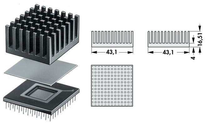 Fischer Elektronik Ick Pga 17 X17 Heat Sink, Pga, 8.6Â°C/w