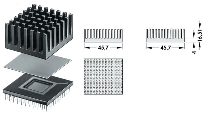 Fischer Elektronik Ick Pga 18X18 Heat Sink, Pga, 8.2Â°C/w