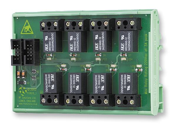 RF Solutions 215R1 Board, Output, 8 Relays