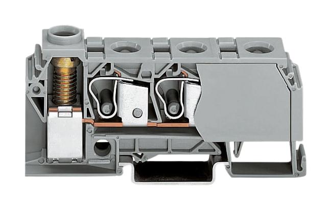 WAGO 284-621 Terminal Block, Din Rail, 4Pos, 8Awg