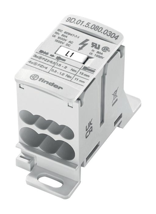 Finder Relays Relays 9D.01.5.080.0304 Pwr Distribution Block, 80A, 1.5Kv