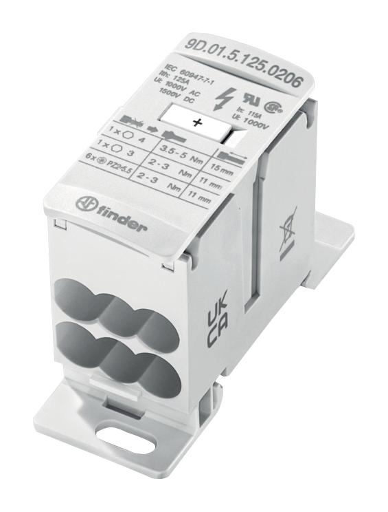 Finder Relays Relays 9D.01.5.125.0206 Pwr Distribution Block, 125A, 1.5Kv