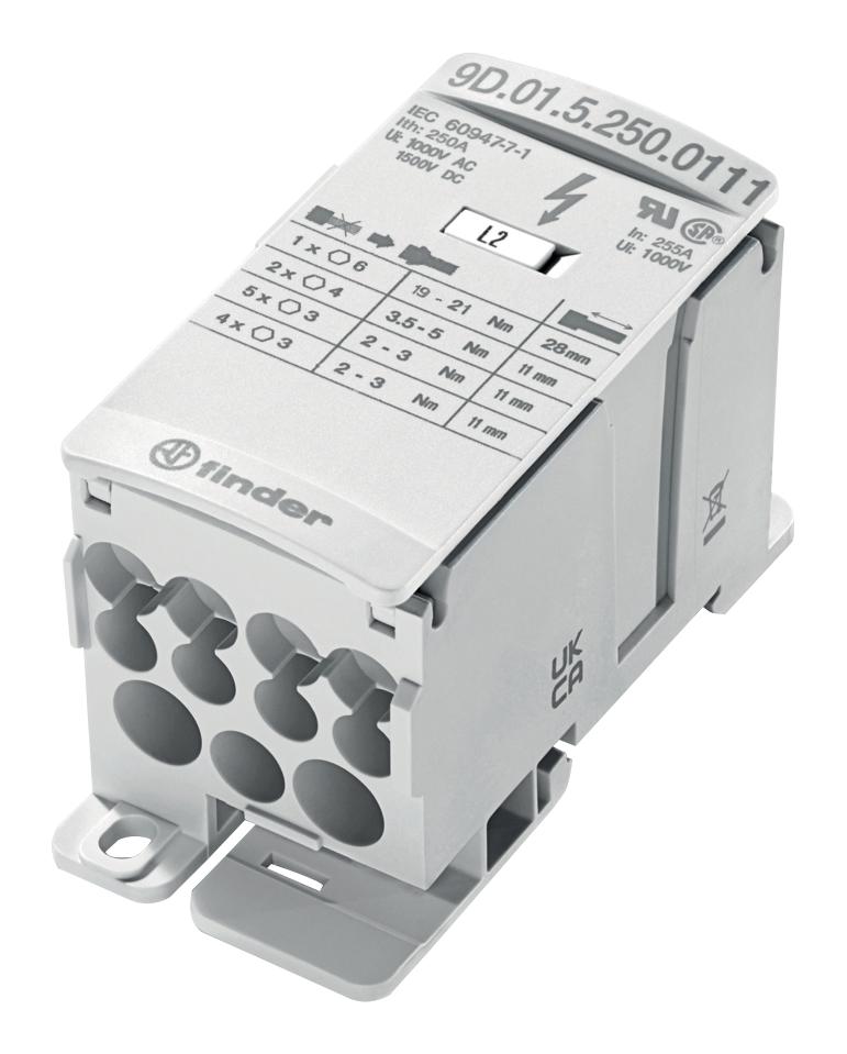 Finder Relays Relays 9D.01.5.250.0111 Pwr Distribution Block, 250A, 1.5Kv