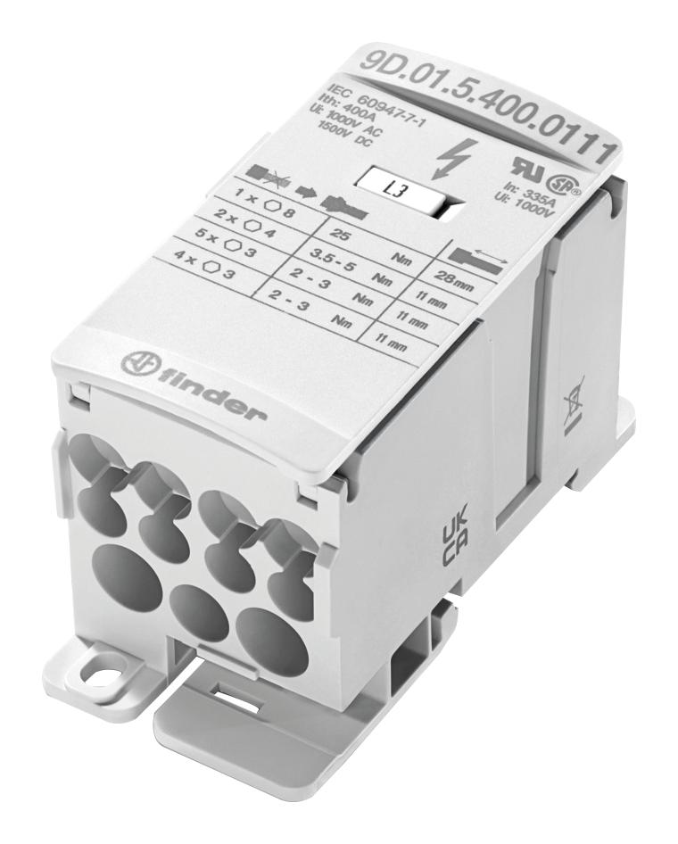 Finder Relays Relays 9D.01.5.400.0111 Pwr Distribution Block, 400A, 1.5Kv