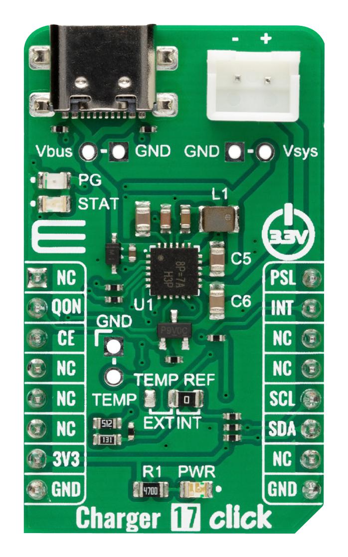 MikroElektronika Mikroe-4823 Charger 17 Click Add-On Board, 3.3V