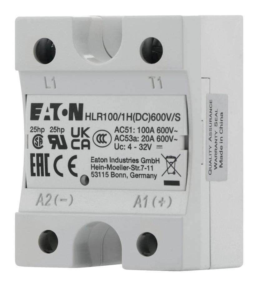 Eaton Moeller Hlr100/1H(Dc)600V/s Solid State Relay, 100A, 32Vdc, Din Rail