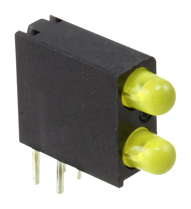 Dialight 553-0233-200F Ckt Board Indicator, Yellow, 1.6Mcd, Th