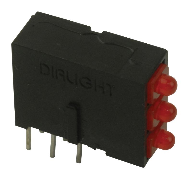 Dialight 570-0100-111F Ckt Board Indicator, Red, 12.6Mcd, Th