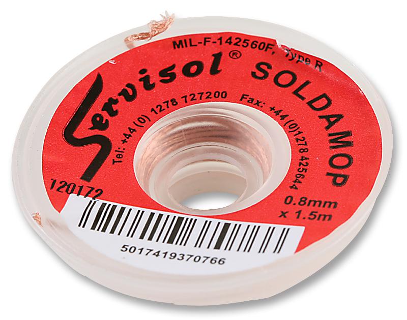 Servisol 200004300 Braid, Desoldering, 1.5M, 0.8mm