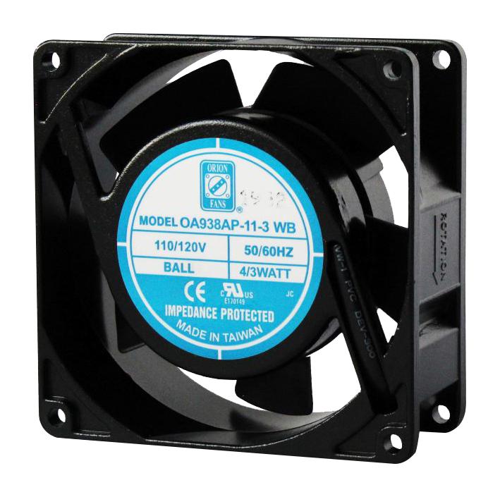 Orion Fans Oa938Ap-22-1Tb Ac Fan, Ball, 92mm, 3100Rpm, 230V