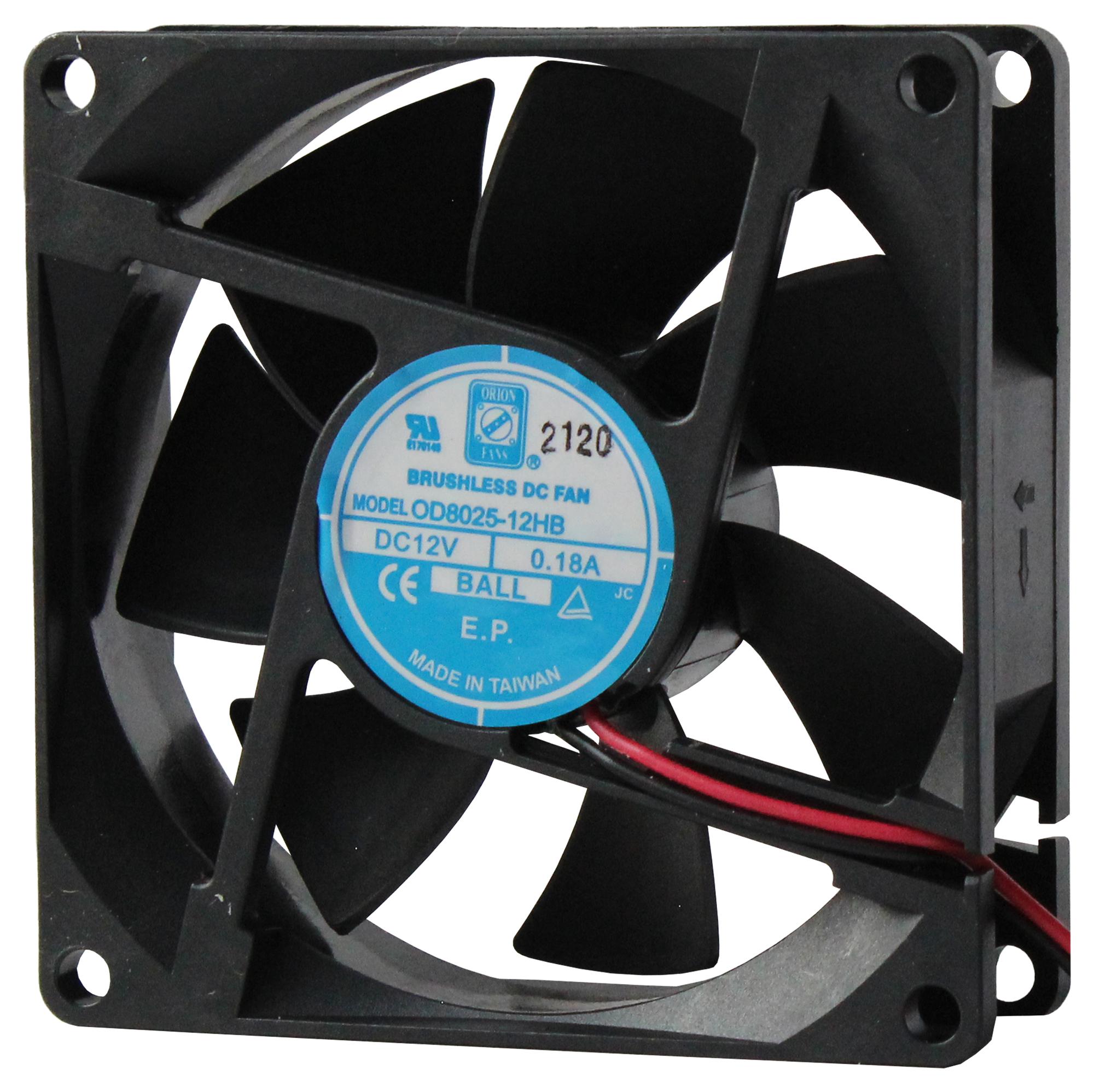 Orion Fans Od8025-24Hbip69K Dc Fan, Ball, 80mm, 3300Rpm, 24V