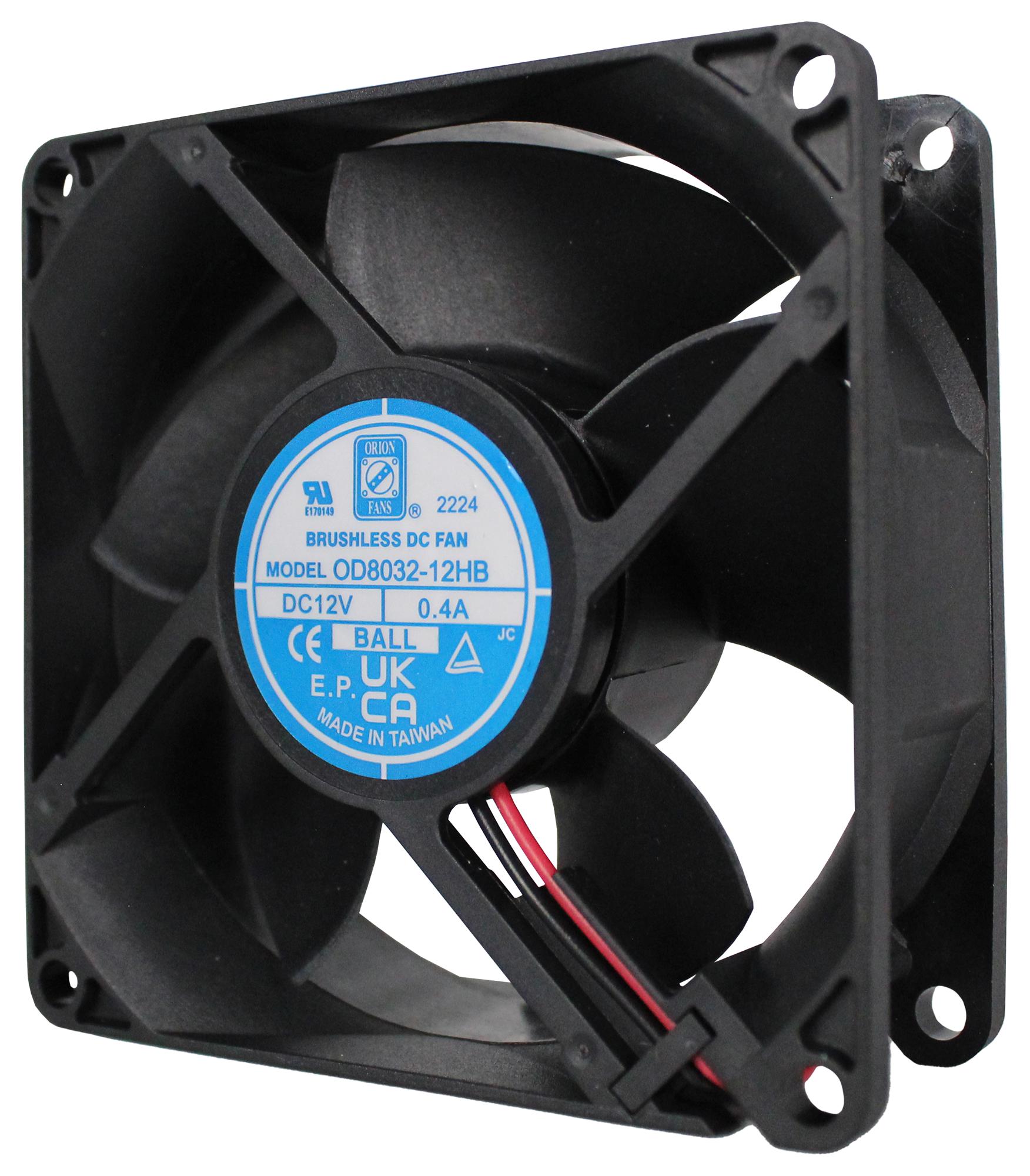 Orion Fans Od8032-24Hhb02A Dc Fan, Ball, 80mm, 4200Rpm, 24V