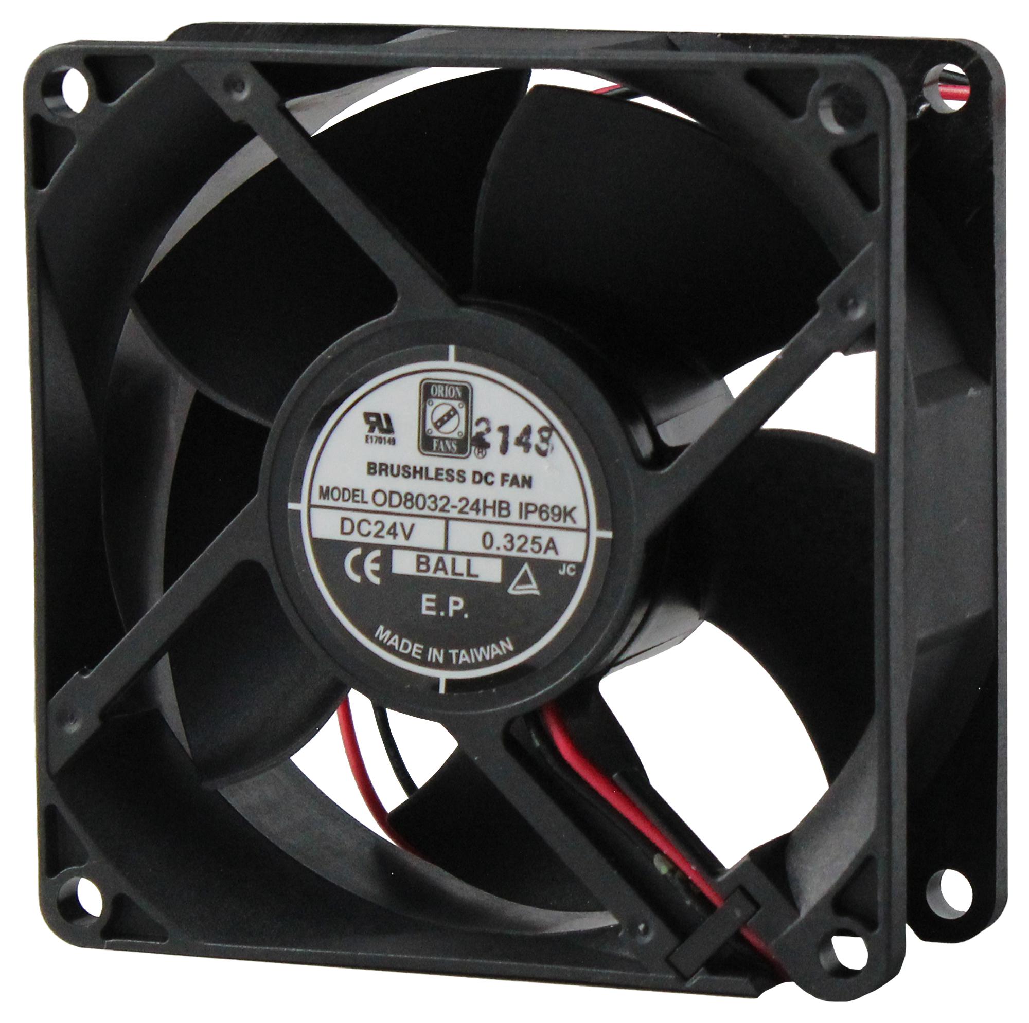 Orion Fans Od8032-48Hbip69K Dc Fan, Ball, 80mm, 6000Rpm, 48V