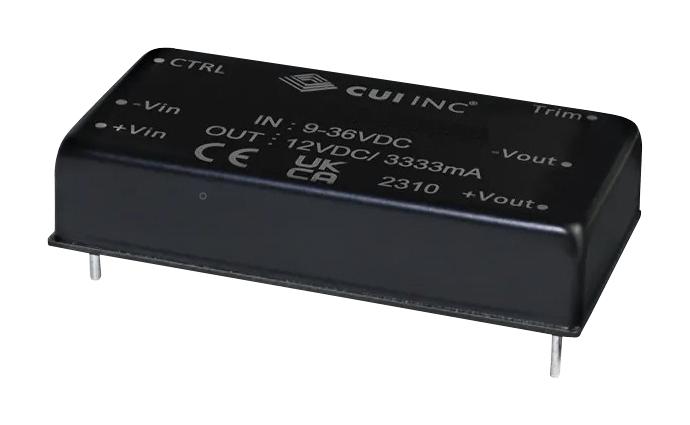 Cui Prc40-24-D15 Dc-Dc Conv, 15V/-15V, 1.333A/-1.333A