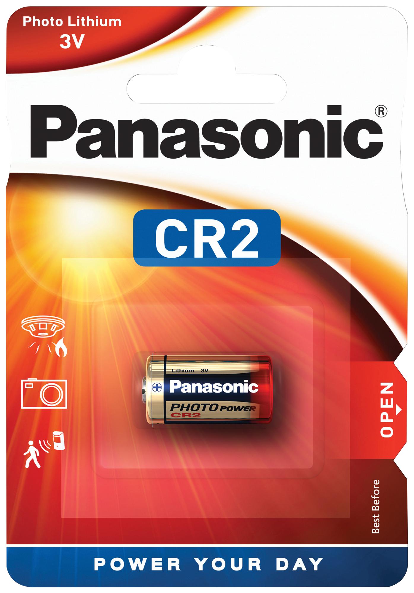 Panasonic Cr-2L/1Bp Battery, Lithium Manganese Dioxide, 3V