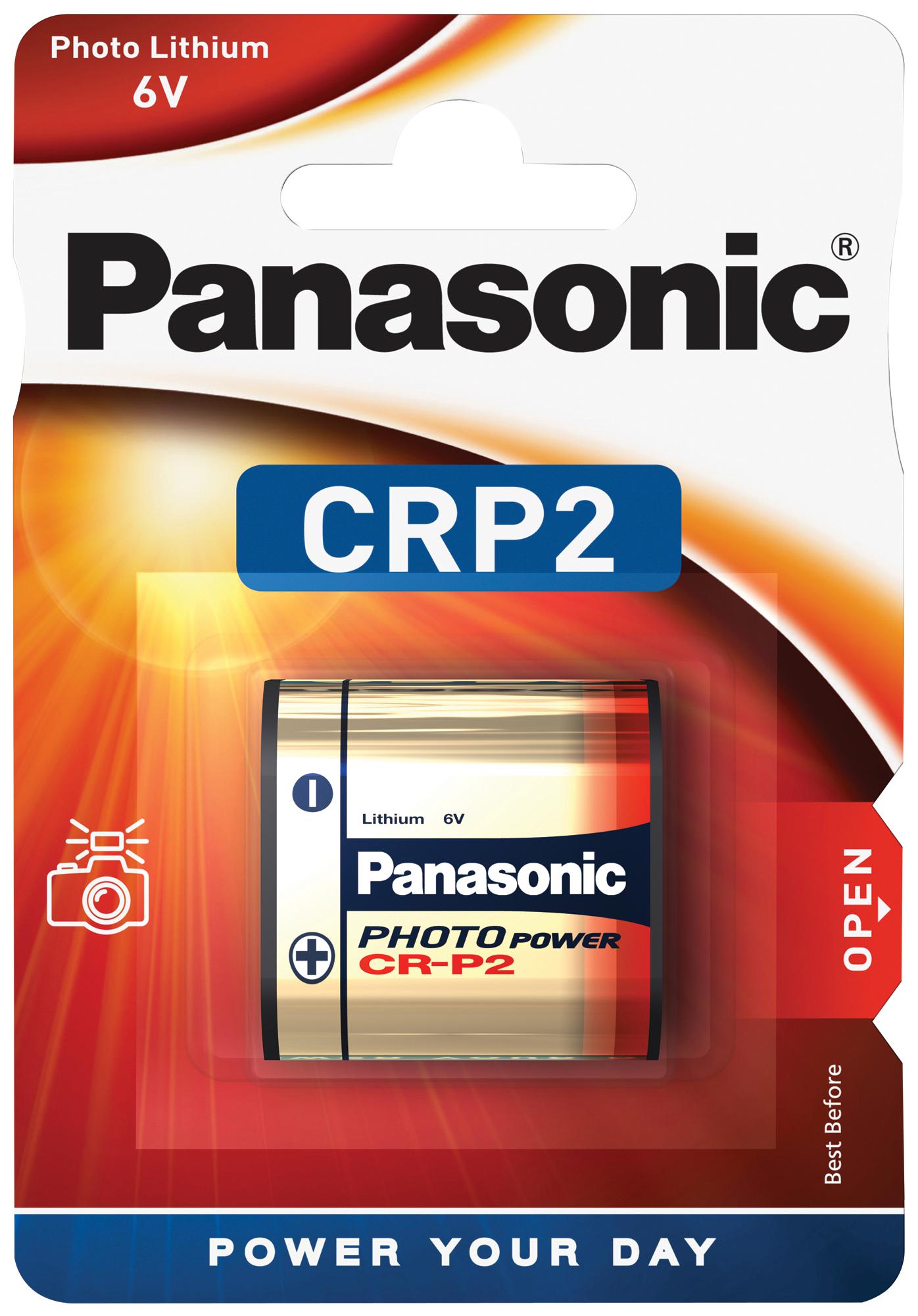 Panasonic Cr-P2L/1Bp.. Battery, Lithium Manganese Dioxide, 6V