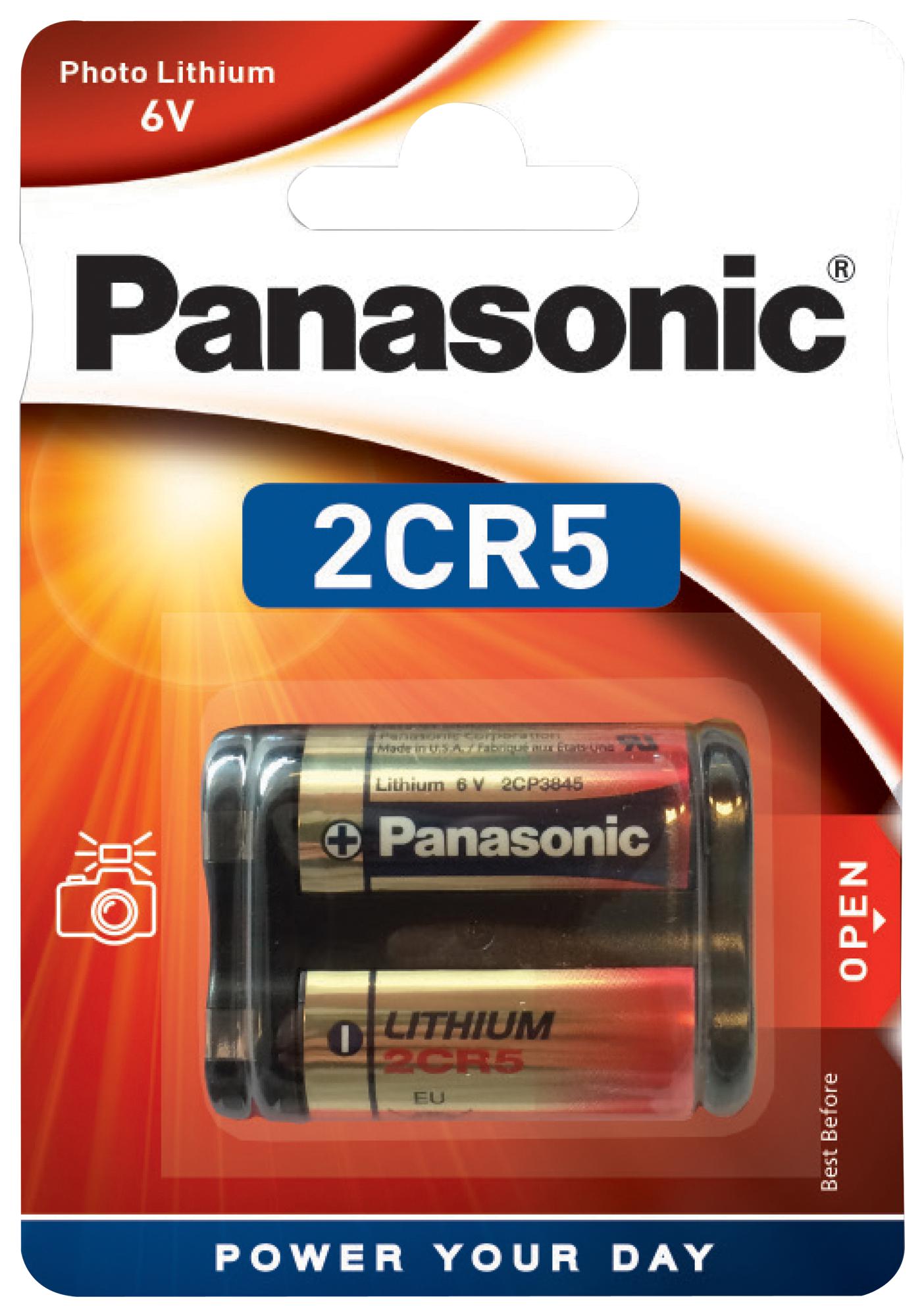 Panasonic 2Cr-5L/1Bp.. Battery, Lithium Manganese Dioxide, 6V